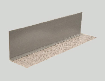 An image of a gray plastic strip on a white background, commonly used in PVC skirting systems.