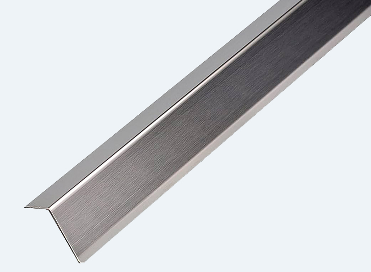 A stainless steel strip on a white background, perfect as a wall guard or kickplate.